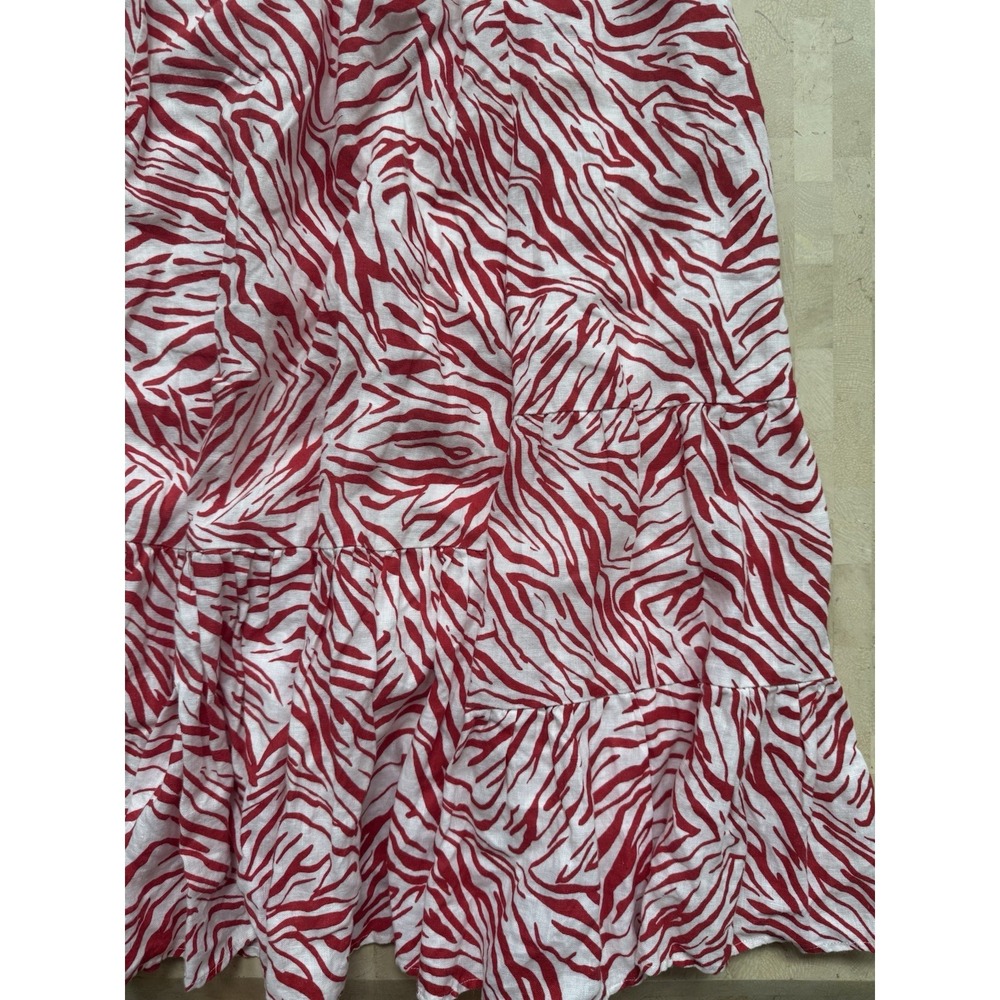 Villagalo 100% Linen Zebra Red Maxi Dress Lined Spanish EU40 (US6)‎ NWOT $248 - Picture 12 of 12